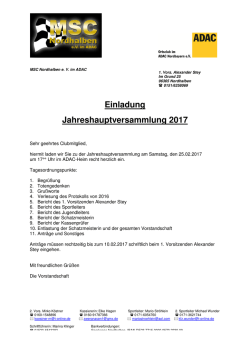 Jahreshauptversammlung 2017