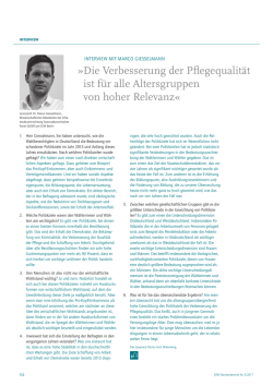 Die Verbesserung der Pflegequalit&auml;t ist f&uuml;r alle Altersgruppen von