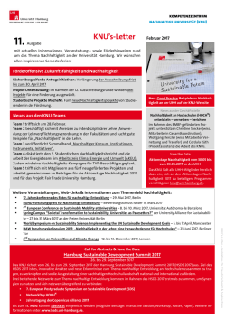 KNUsletter Nr. 11 - Kompetenzzentrum Nachhaltige Universität