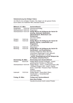 Gottesdienste Aresing / Weilach und Maria Beinberg