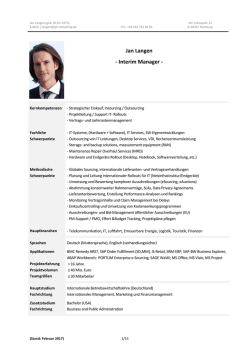 Jan Langen ‐ Interim Manager - jpl