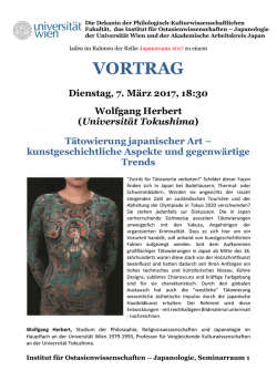 Im Zuge des Ostasientages l&auml;dt die Japanologie Wien am Montag, 11