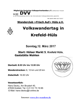 Volkswandertag 12.03.17 - Wanderclub "Frisch Auf"
