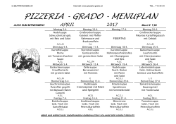 Pizzeria Grado Menueplan