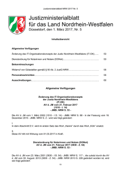 Justizministerialblatt für das Land Nordrhein-Westfalen - NRW