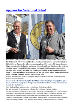 Applaus für Vater und Sohn!