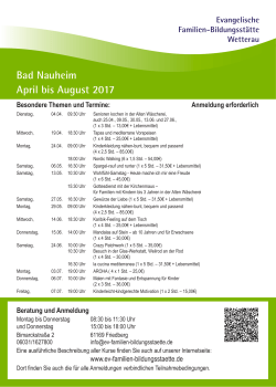 Bad Nauheim April bis August 2017