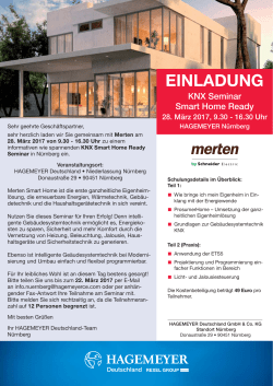 Schulung Nürnberg - 28. März: KNX Smart Home Ready