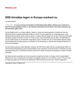 SSD-Umsätze legen in Europa markant zu