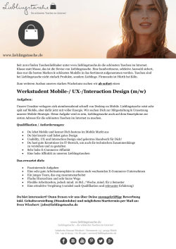 Werkstudent Mobile-/ UX-/Interaction Design (m/w)