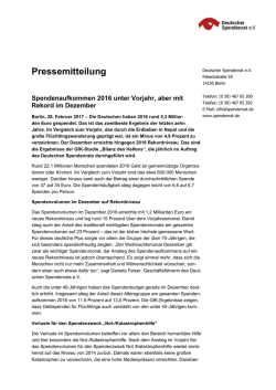Pressemitteilung - Deutscher Spendenrat eV