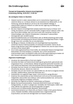Histamin-Unvertr&auml;glichkeit