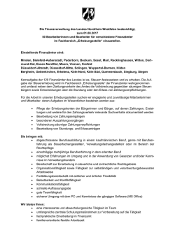 Stellenausschreibung - Finanzverwaltung NRW