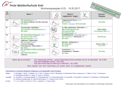 Speiseplan 6. - Freie Waldorfschule Kiel