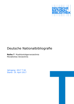 Reihe T - Katalog der Deutschen Nationalbibliothek