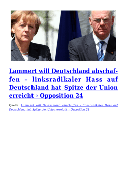 Lammert will Deutschland abschaffen