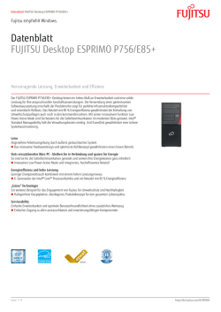 Datenblatt FUJITSU Desktop ESPRIMO P756/E85+