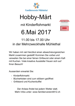 Flyer Hobbymärt - Familienverein Mühlethal