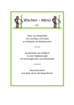Wochen – Menü - Restaurant Valuta Gersweiler