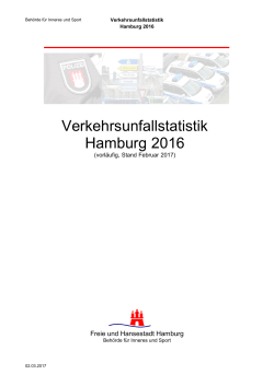 Verkehrsunfallstatistik für Hamburg 2016