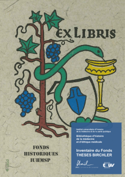 Inventaire du fonds Th&egrave;ses Birchler
