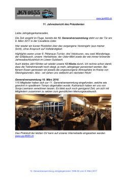 Jahresbericht des Pr&auml;sidenten 2016