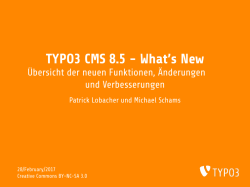 TYPO3 CMS 8.5 - What`s New - Übersicht der neuen Funktionen