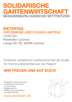 Handzettel Vorderseite - Solidarische Gartenwirtschaft