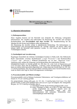I.) Allgemeine Informationen 1.) Haftungsausschluss Diese Angaben