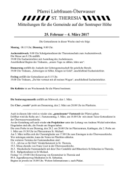 Mitteilungsblatt 25.02. - 04.03.2017 - Liebfrauen