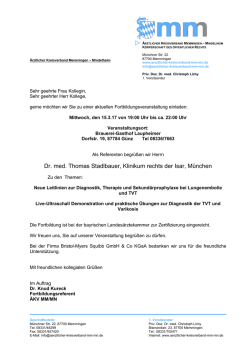 Dr. med. Thomas Stadlbauer, Klinikum rechts der Isar, M&uuml;nchen