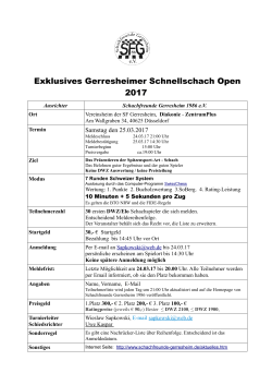 Exklusives Gerresheimer Schnellschach Open 2017