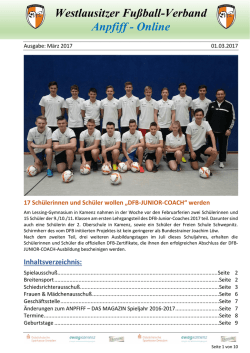 Westlausitzer Fußball-Verband Anpfiff