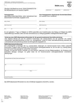 Sepa-Basislastschriftmandat, Skoda Leasing