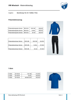 VfB Wiesloch - Materialkatalog