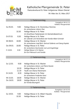 Pfarrbrief - Katholische Kirche Hofgeismar