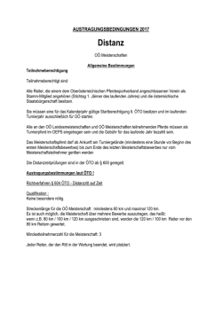 Distanz - Ober&ouml;sterreichischen Pferdesportverbandes