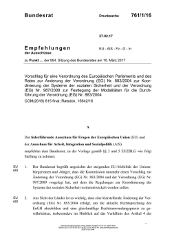 Bundesrat 761/1/16 Empfehlungen - Umwelt