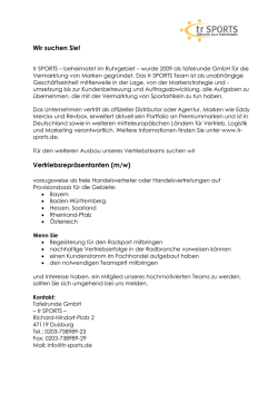 Vertriebsrepräsentanten (m/w)