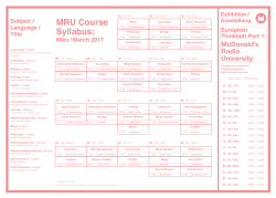 MRU Course Syllabus - McDonalds Radio University