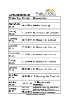 Gottesdienst-Plan herunterladen Gottesdienste - Maria-Hilf