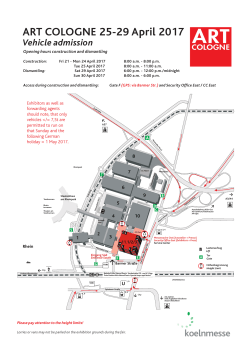 ART COLOGNE 25-29 April 2017 Vehicle admission