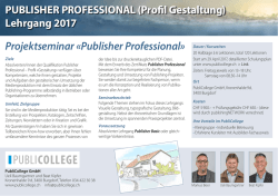 Projektseminar «Publisher Professional