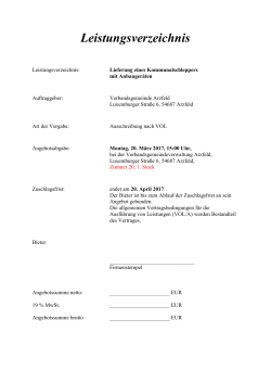 Leistungsverzeichnis - Verbandsgemeinde Arzfeld