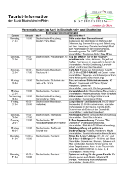 Veranstaltungen im März in Bischofsheim und Stadtteilen