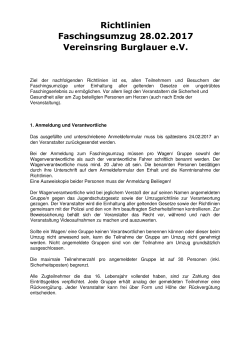 Richtlinien Faschingszug 2017 - Burg