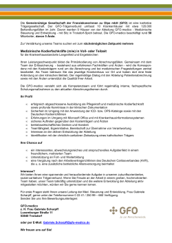 GFO-Medico, Troisdorf: Medizinische Kodierfachkräfte (m/w)