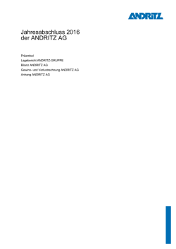 Jahresabschluss 2016 der ANDRITZ AG