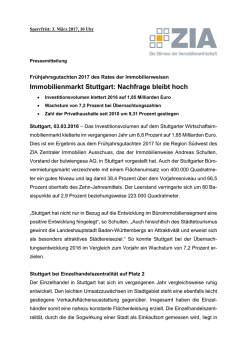 Immobilienmarkt Stuttgart: Nachfrage bleibt hoch