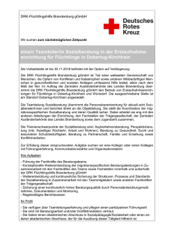 eine/n Teamleiter/in Sozialberatung in der Erstaufnahme
